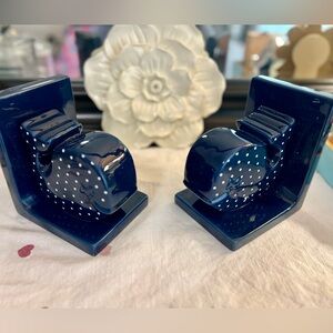 Navy Blue Whale Bookends